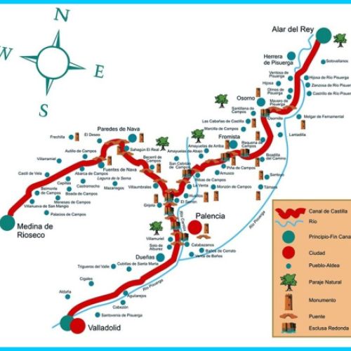 canal de castilla mapa